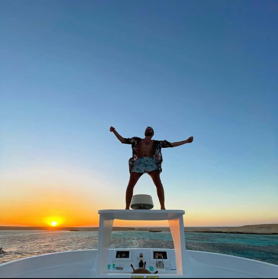 Hurghada: Luxury Yacht Trip with Personal Crew and Chef - Sunset from your deck: calm views, floating beds, and water toys